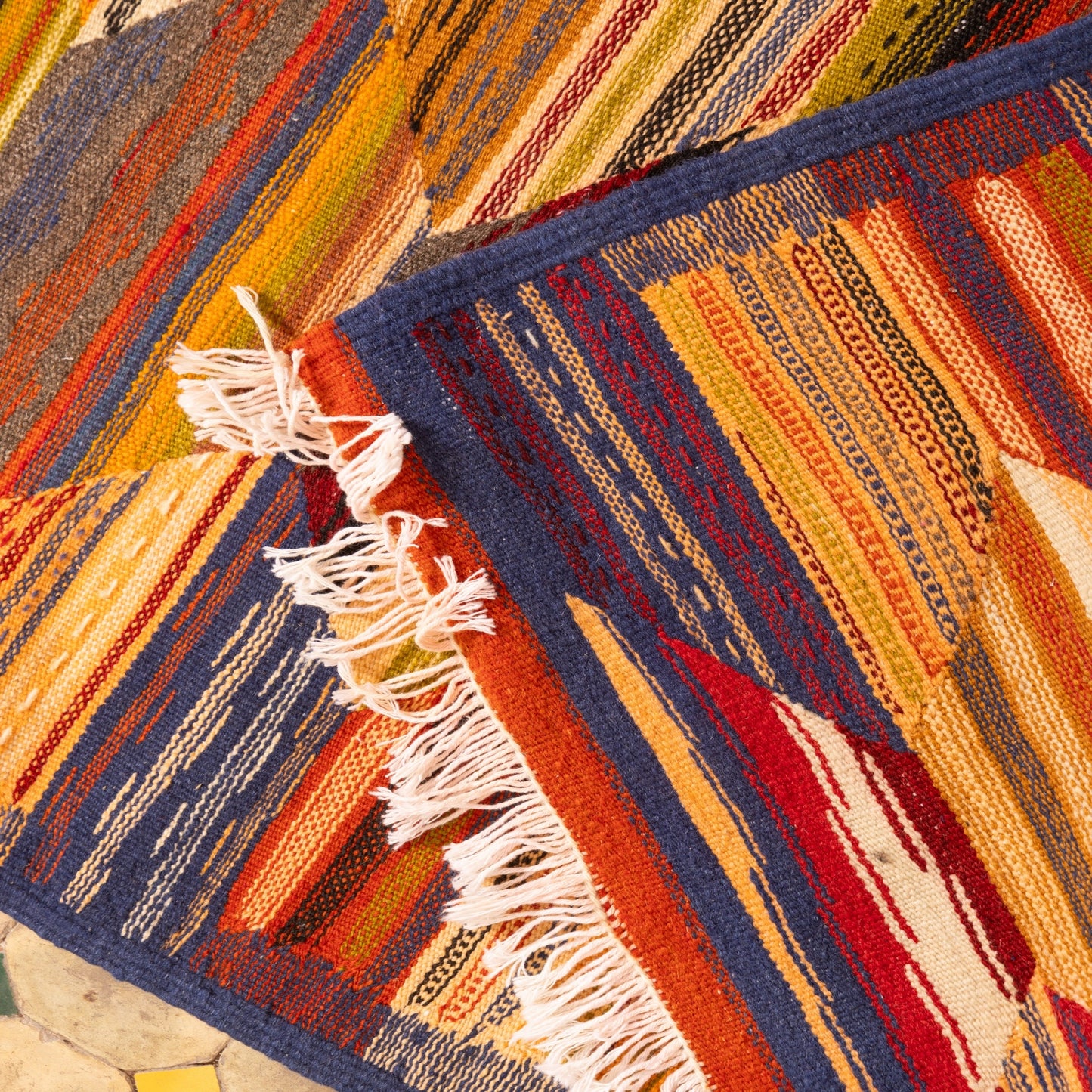 Moroccan Corridor Rug - Handwoven Runner - Vibrant Berber Geometry