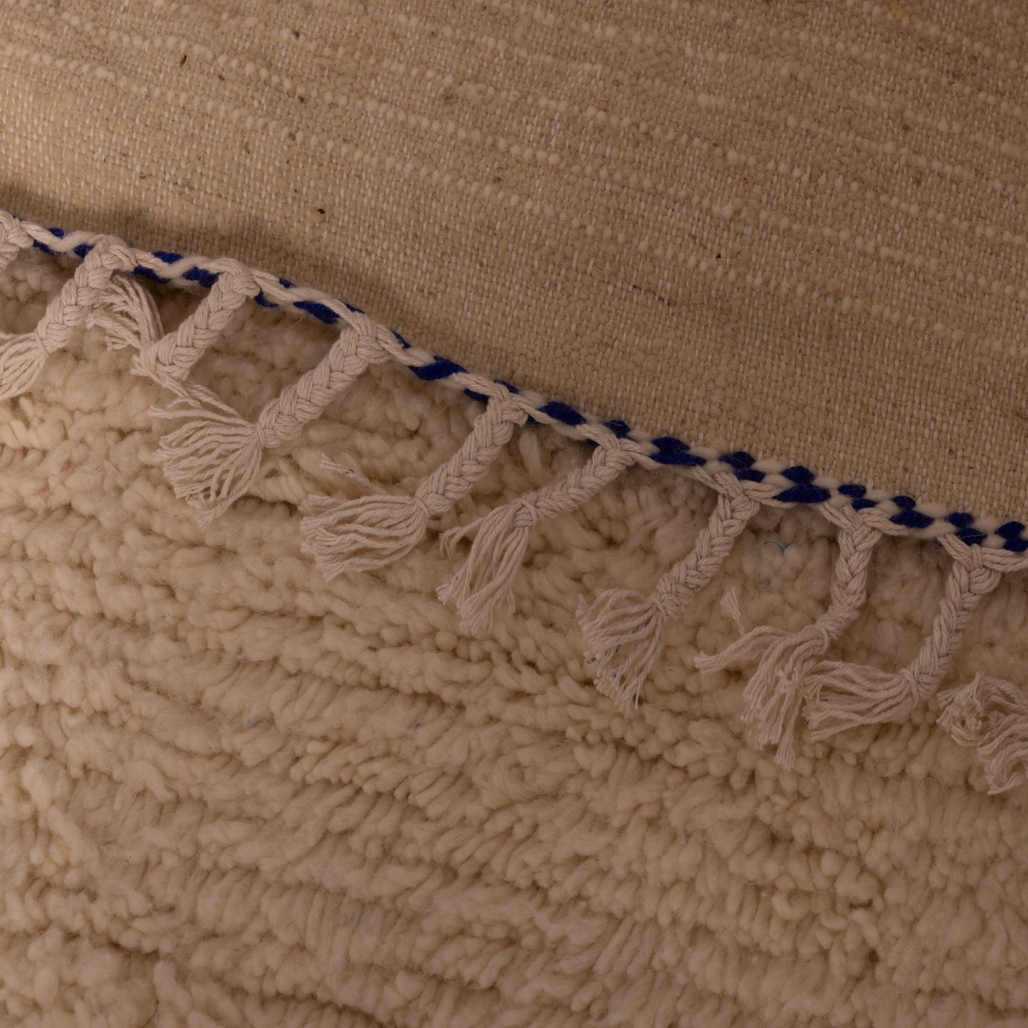 Minimalist Azilal Rug - Blue Geometric Moroccan Wool Rug - 80% Wool 20% Cotton - Modern Berber Handwoven Art