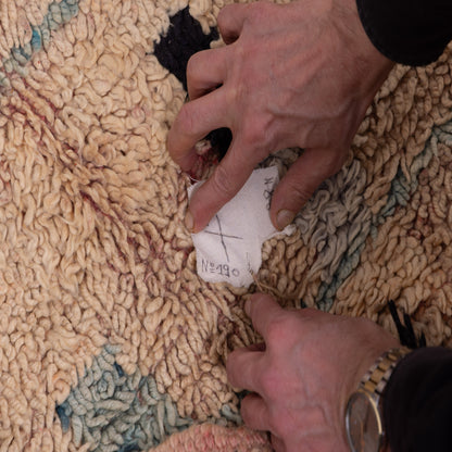 Vintage Moroccan Talsint Rug | Handwoven Geometric Wool Carpet ; 12,30 ft / 5,58 ft