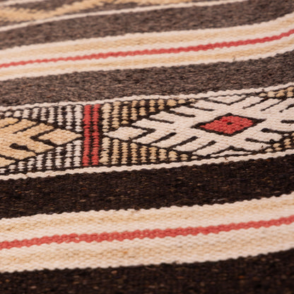 Handwoven Wool Corridor Runner - Tribal Stripe Pattern