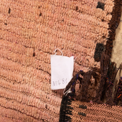 Vintage Moroccan Runner Rug - Handwoven Wool with Geometric Diamond Pattern - 80% Wool 20% Cotton