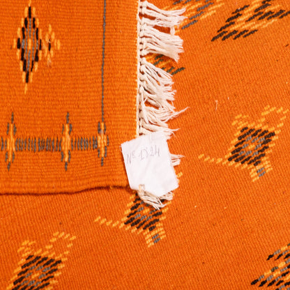 Moroccan Corridor Rug - Handwoven Orange Runner - Bold Berber Accent