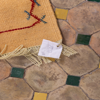 Handwoven Moroccan Akhnif Rug – Golden Berber Wool & Cotton Carpet