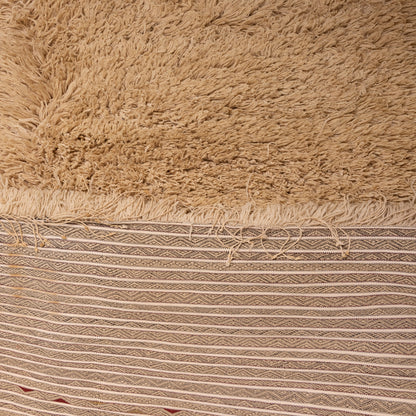 Authentic Vintage Moroccan Handira Rug | Beige Berber Striped Wool Blanket | Handwoven Bohemian Textile ;  10,99 ft / 6,23 ft