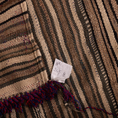 Vintage Handwoven Moroccan Wool Blanket | Berber Striped Kilim Rug | Nomadic Boho Throw ; 8,53 ft / 4,43 ft