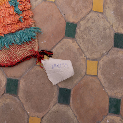 Vintage Moroccan Rehamna Rug - Abstract Berber Artistry in Warm Tones ; 9,02 ft / 4,43 ft