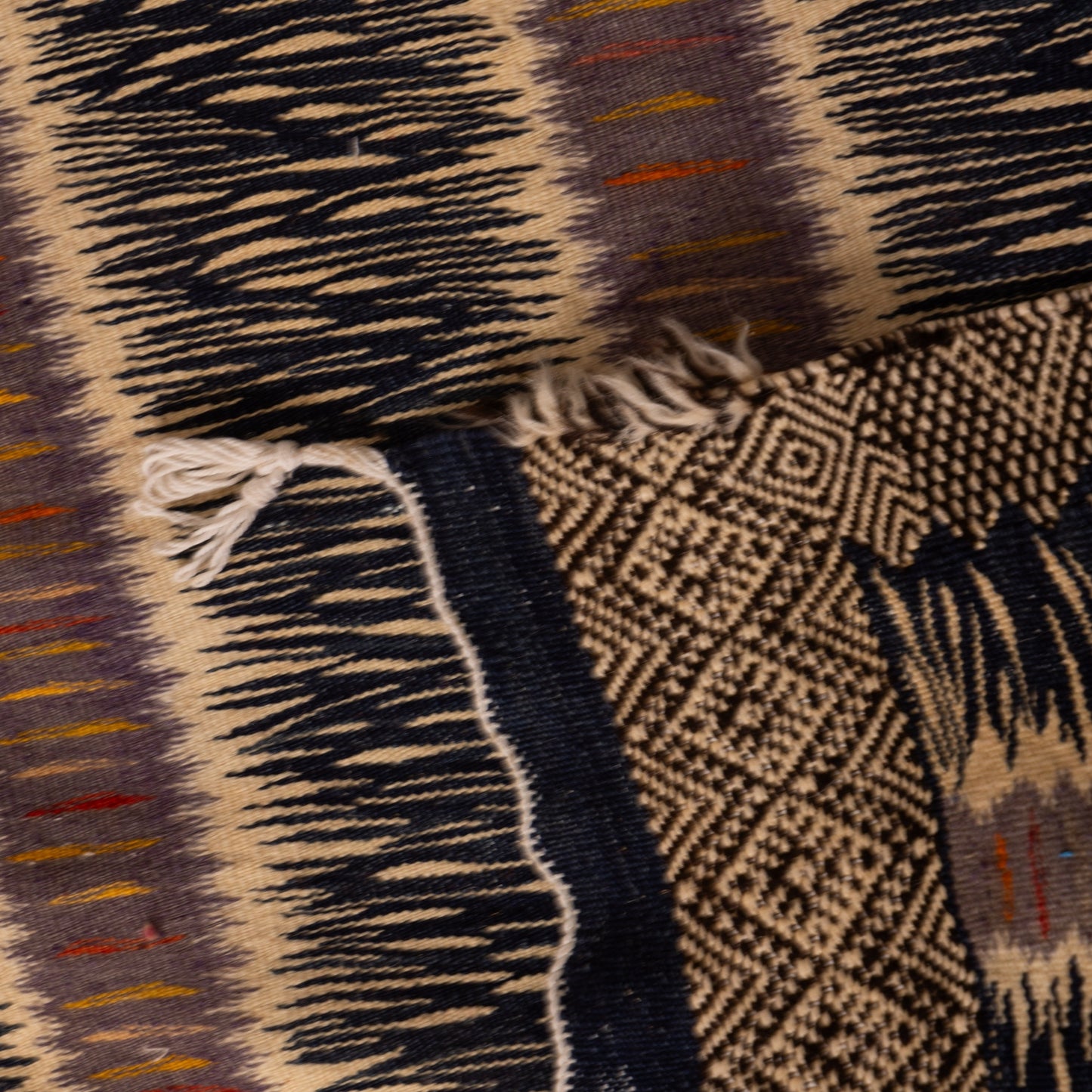 Midnight Blue Tribal Corridor Runner - Minimalist Moroccan Wool Rug