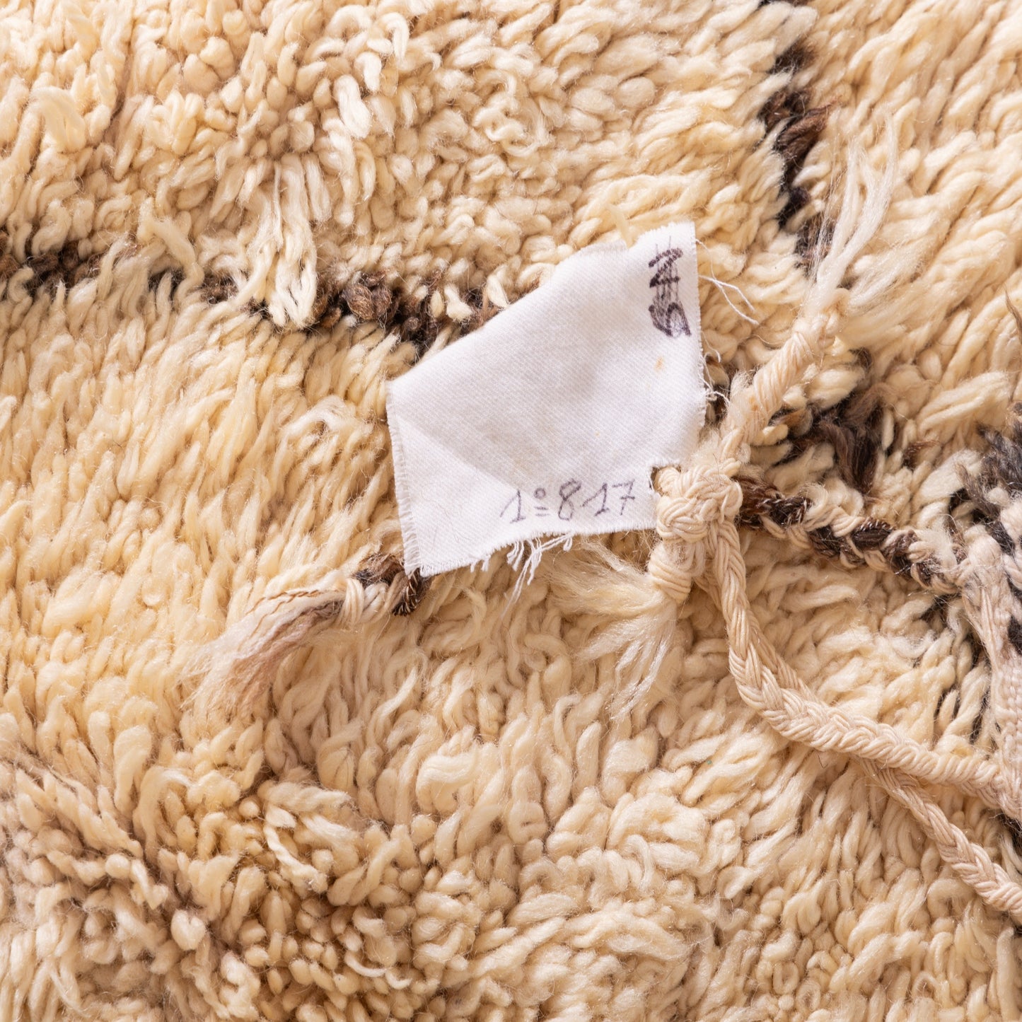 Vintage Moroccan Beni Ourain Rug | Handwoven Wool Carpet with Diamond Motifs ; 12,47 ft  /  6,73 ft