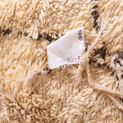 Vintage Moroccan Beni Ourain Rug | Handwoven Wool Carpet with Diamond Motifs ; 12,47 ft  /  6,73 ft