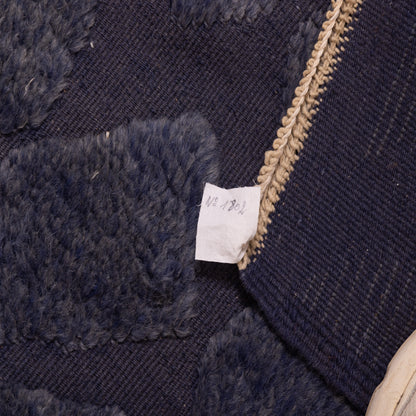 Moroccan Corridor Rug - Handwoven Runner - Dark Blue & Charcoal - Modern Berber Motif