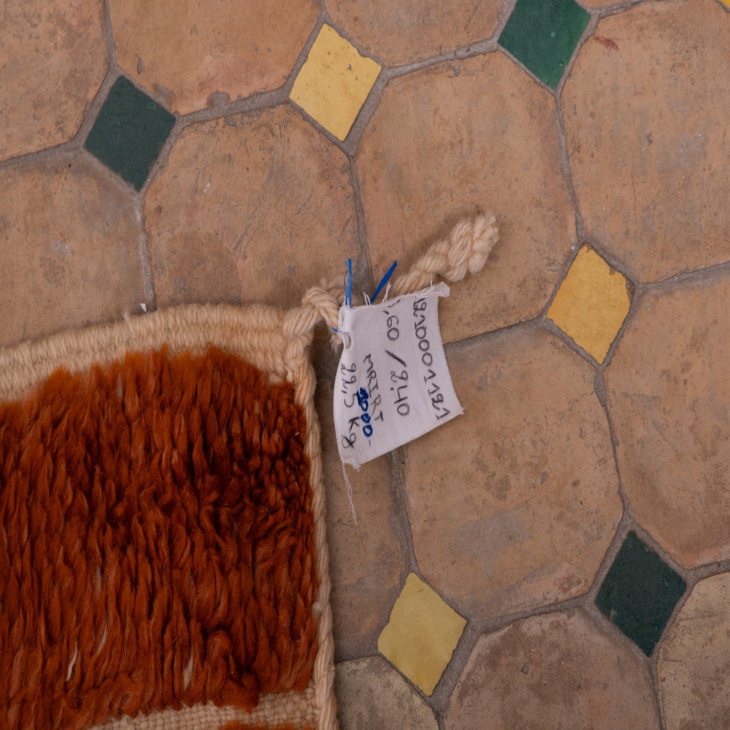Handwoven Moroccan Mrirt Rug – Luxurious High-Pile Wool Berber Carpet in Warm Terracotta Orange