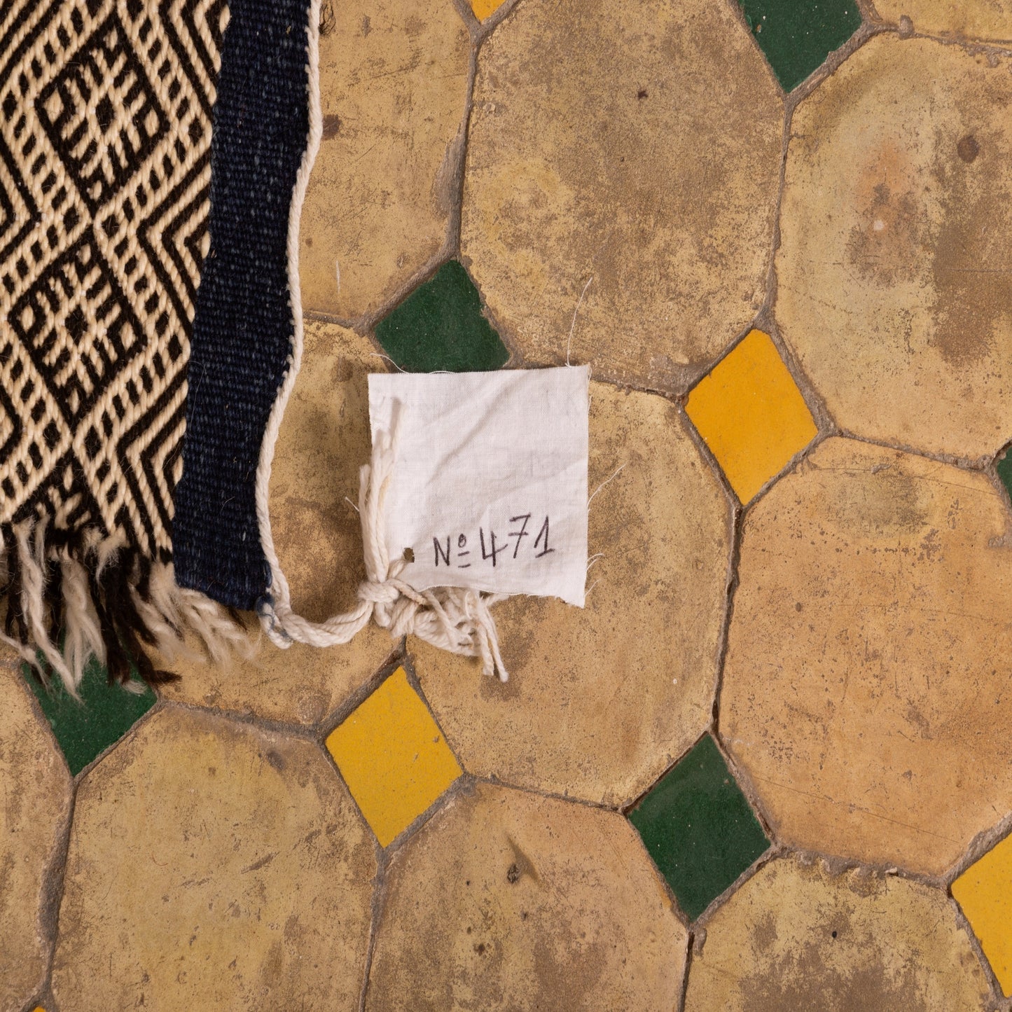 Midnight Blue Tribal Corridor Runner - Minimalist Moroccan Wool Rug