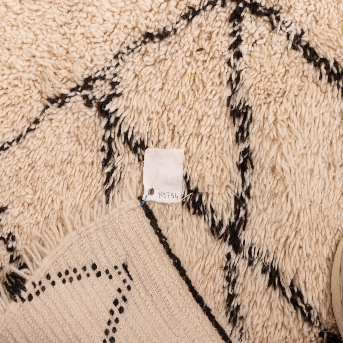 Modern Vintage Beni Ourain Rug | Abstract Moroccan Wool Carpet | Handmade Tribal Area Rug | Artistic Berber Symbols | 100% Wool | One of a Kind ;  9,51 ft / 6,56 ft