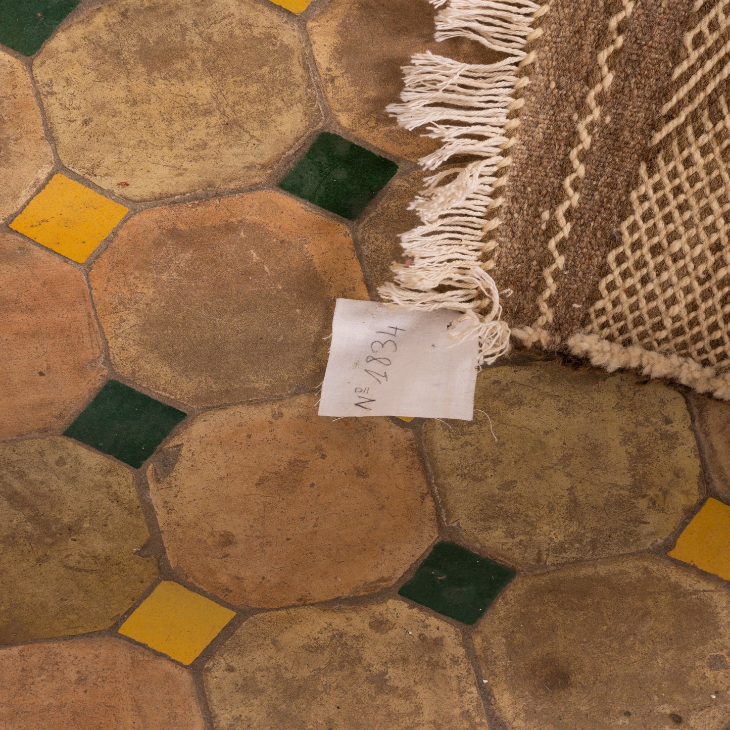 Natural Wool Corridor Runner - Handwoven Moroccan Rug in Beige & Brown