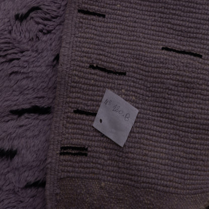 Handwoven Moroccan Mrirt Rug – Soft Purple Wool Berber Carpet with Black Pattern Accents ; 9,51 ft / 7,71 ft