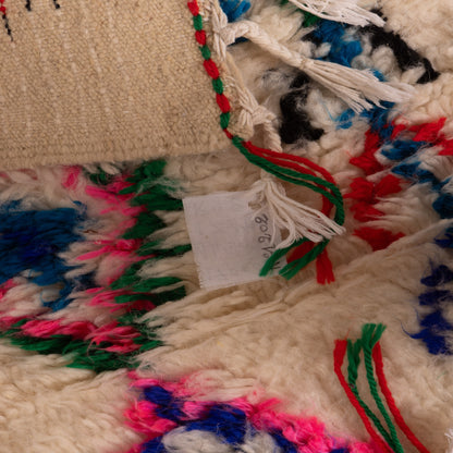 Colorful Azilal Rug - Small Handmade Moroccan Rug - 80% Wool, 20% Cotton - Boho Geometric Wall Hanging