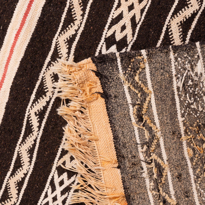 Handwoven Wool Corridor Runner - Tribal Stripe Pattern