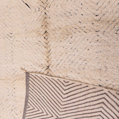 Authentic Mrirt Rug – Handmade Moroccan Wool Carpet – Minimalist Geometric Berber Rug – Luxury Soft & Thick Wool Area Rug