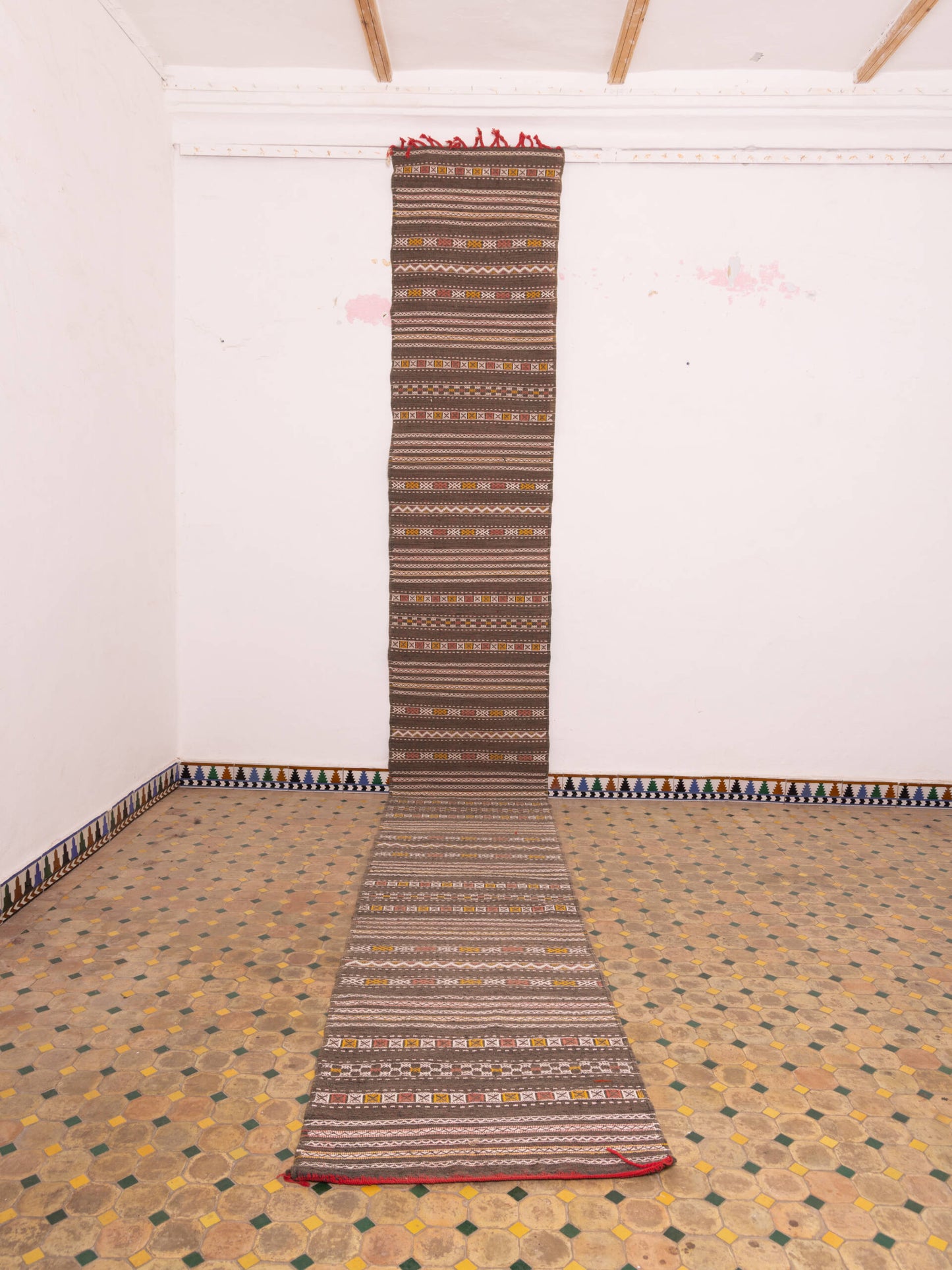 Handwoven Moroccan Runner Rug – Wool Berber Flatweave