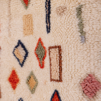 Authentic Handmade Mrirt Rug – 100% Wool Moroccan Berber Carpet – Colorful Geometric Design – Luxury Boho & Minimalist Home Decor